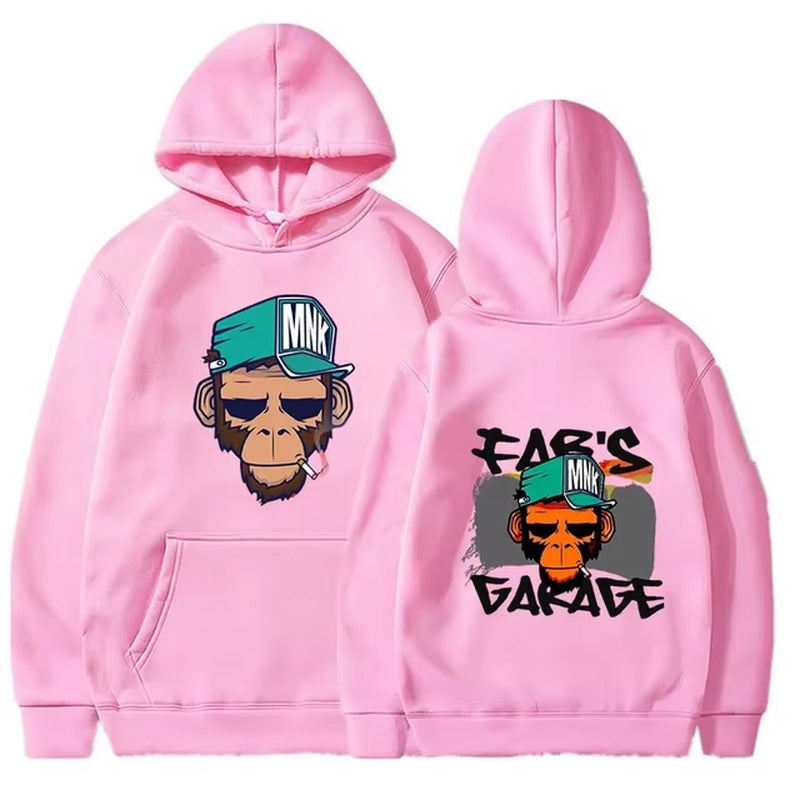 Personality Smoking Monkey Hoodie Mens Fashion Warm Sweatshirt Hip Hop Hoodies Casual Streetwear Spring Autumn New Hoody