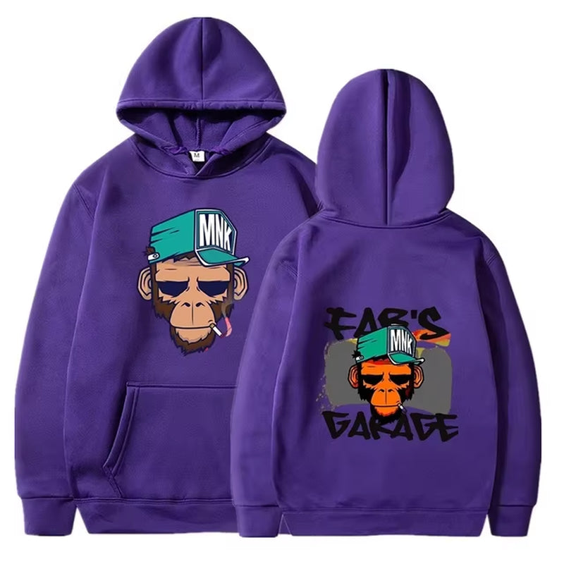 Personality Smoking Monkey Hoodie Mens Fashion Warm Sweatshirt Hip Hop Hoodies Casual Streetwear Spring Autumn New Hoody