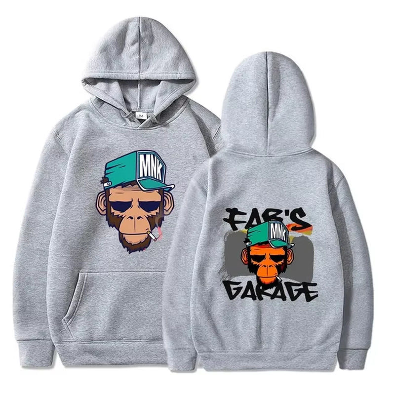 Personality Smoking Monkey Hoodie Mens Fashion Warm Sweatshirt Hip Hop Hoodies Casual Streetwear Spring Autumn New Hoody