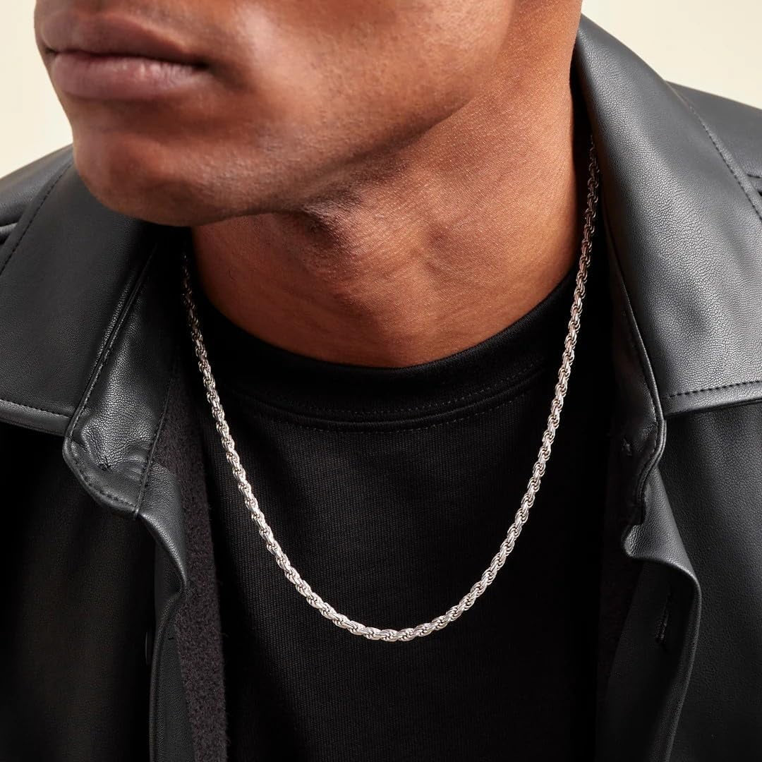 Gold Rope Chain for Men 2.5Mm 3Mm 4Mm 18K Gold Plated Stainless Steel Rope Chain Necklace for Mens Women