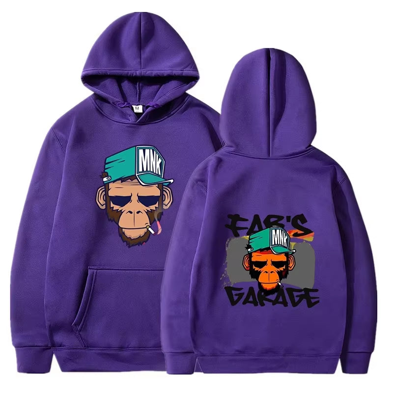 Personality Smoking Monkey Hoodie Mens Fashion Warm Sweatshirt Hip Hop Hoodies Casual Streetwear Spring Autumn New Hoody
