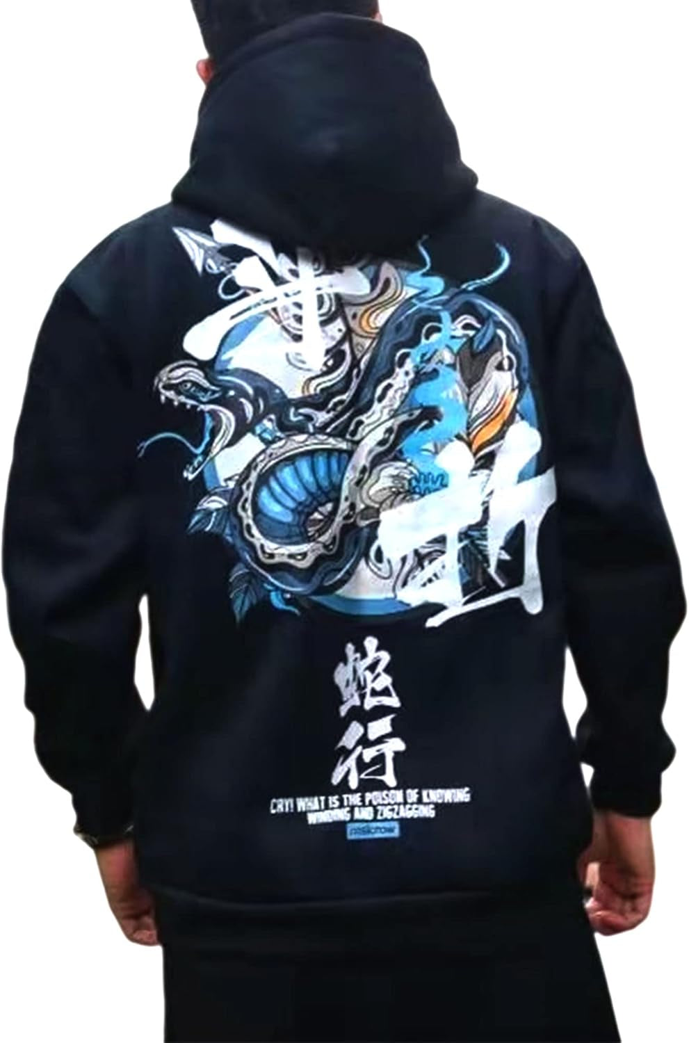 Techware Graphic Hoodies Street Streetwear Hoodie Japanese Oversized Black Mens Hip Hop Sweatshirt