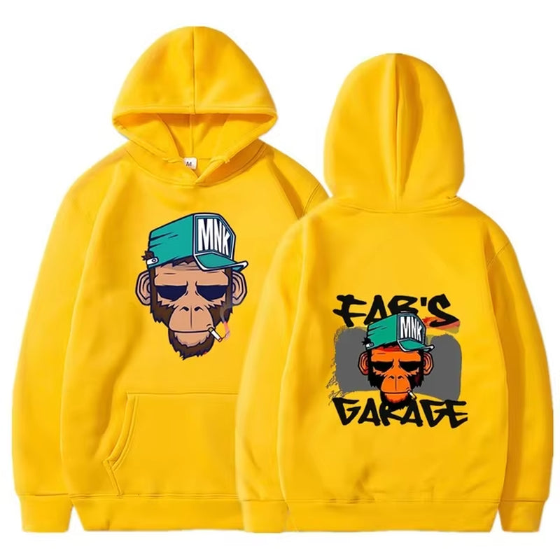 Personality Smoking Monkey Hoodie Mens Fashion Warm Sweatshirt Hip Hop Hoodies Casual Streetwear Spring Autumn New Hoody